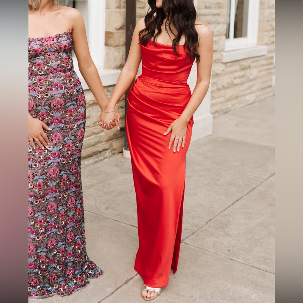 House of CB Red Strapless Dress